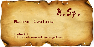 Mahrer Szelina névjegykártya